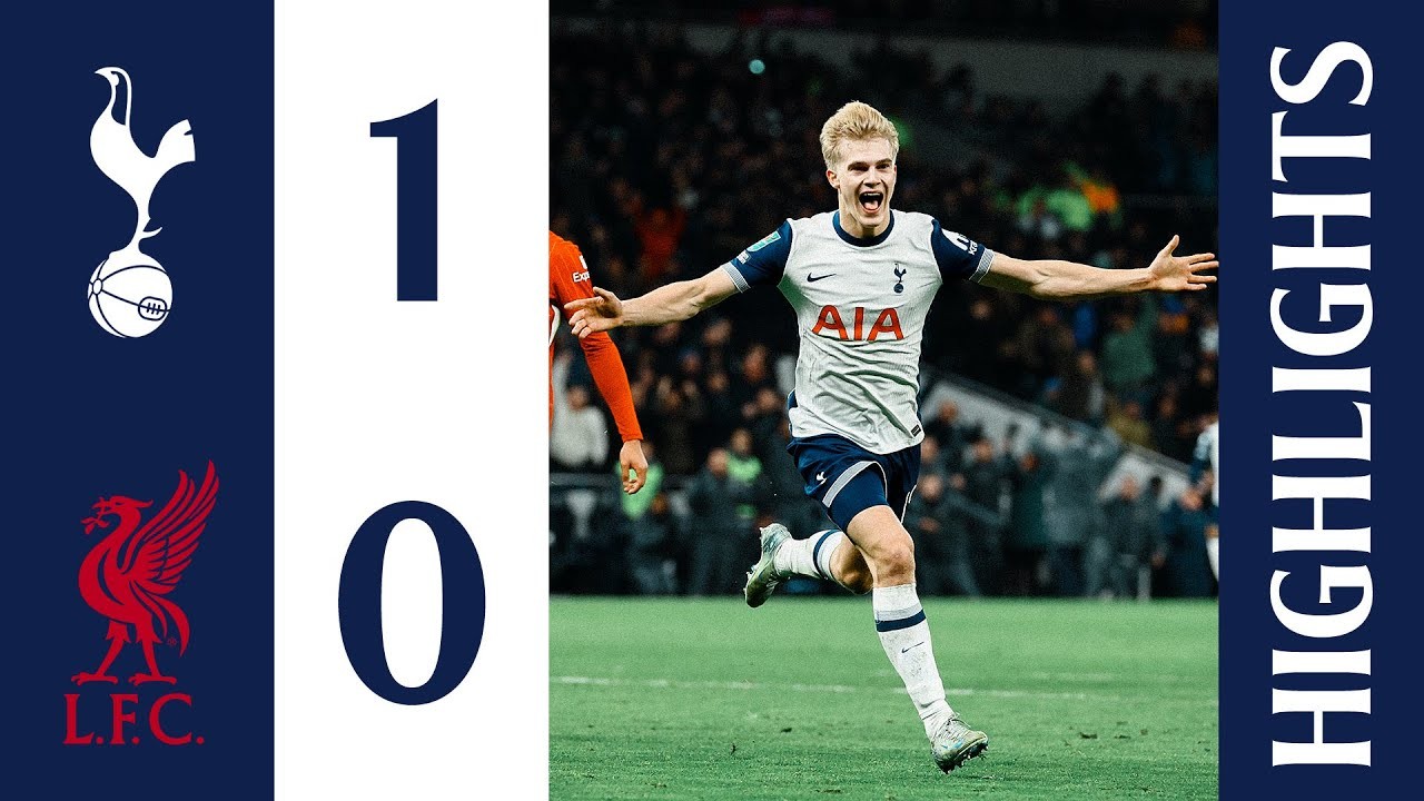 #ไฮไลท์ฟุตบอล [ ท็อตแน่ม ฮ็อตสเปอร์ส 1 - 0 ลิเวอร์พูล ] คาราบาว คัพ อังกฤษ (รอบรองชนะเลิศ)นัดแรก 2025/9.1.68
