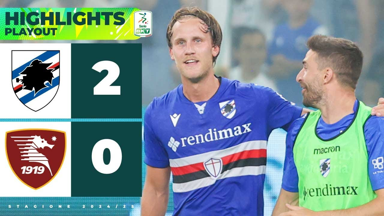#ไฮไลท์ฟุตบอล [ ซามพ์โดเรีย 2 - 0 ซาแลร์นิตาน่า ] เซเรียบี อิตาลี (เพลย์ออฟหนีตกชั้น) 2025/16.6.68